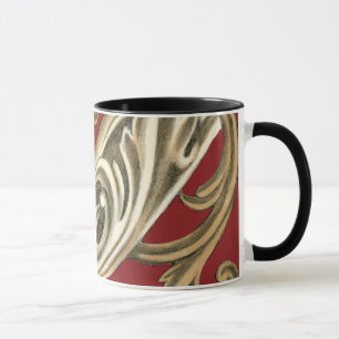 Taza Elegante Motif Botánico con Tan Foliage