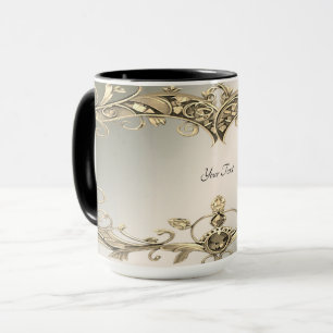 Taza Elegante Mug decorativa dorada moderna