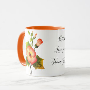 Taza Elegante naranja floral del Día de la Madre Girly