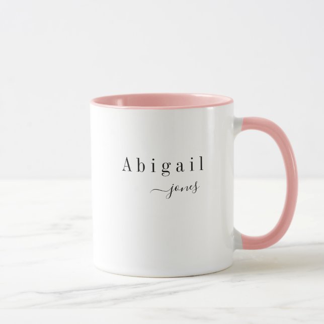 Taza Elegante nombre de script Minimalista personalizad (Derecha)