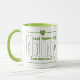 Taza Elegante nombre "Nancy" personalizado, arte del co