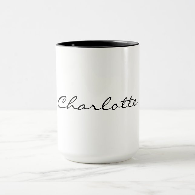 Taza Elegante Nombre Personalizado Café Mug (Centro)
