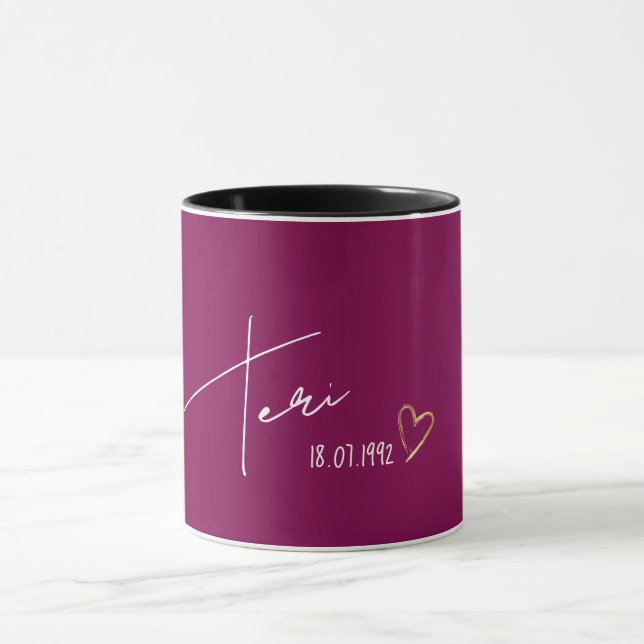 Taza Elegante Nombre Personalizado Regalo moderno (Centro)