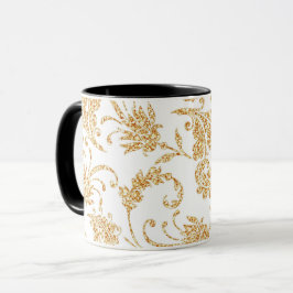 Taza Elegante oro blanco floral
