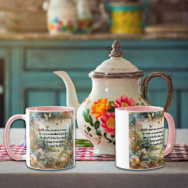 Taza Elegante Oro Rosa Floral Romanos Escritura Arte