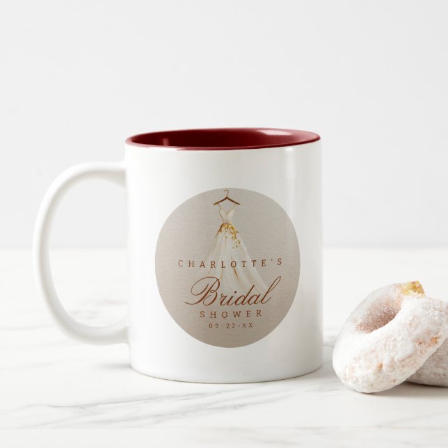 Taza elegante para la ducha de novia de otoño con  (Con donut)