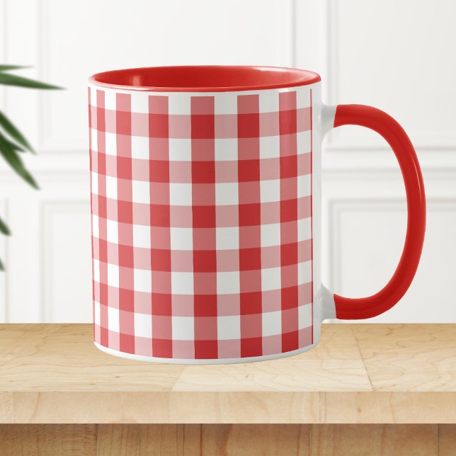 Taza Elegante patrón de cuadros rojos (Subido por el creador)