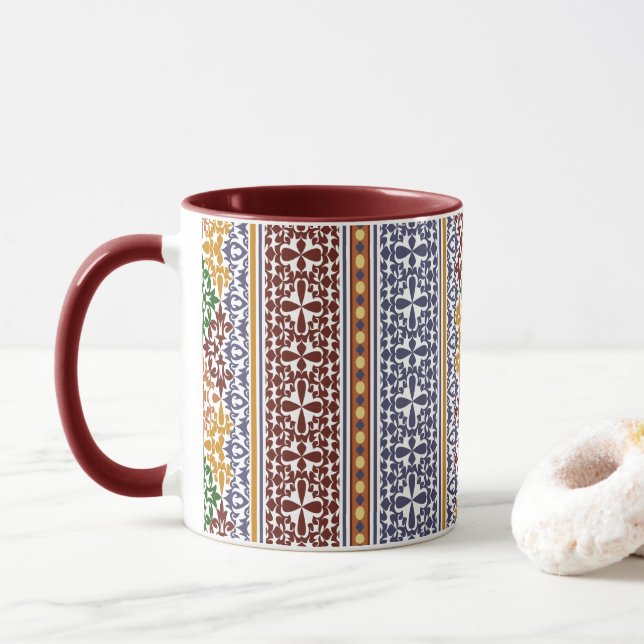 Taza elegante patrón étnico (Con donut)