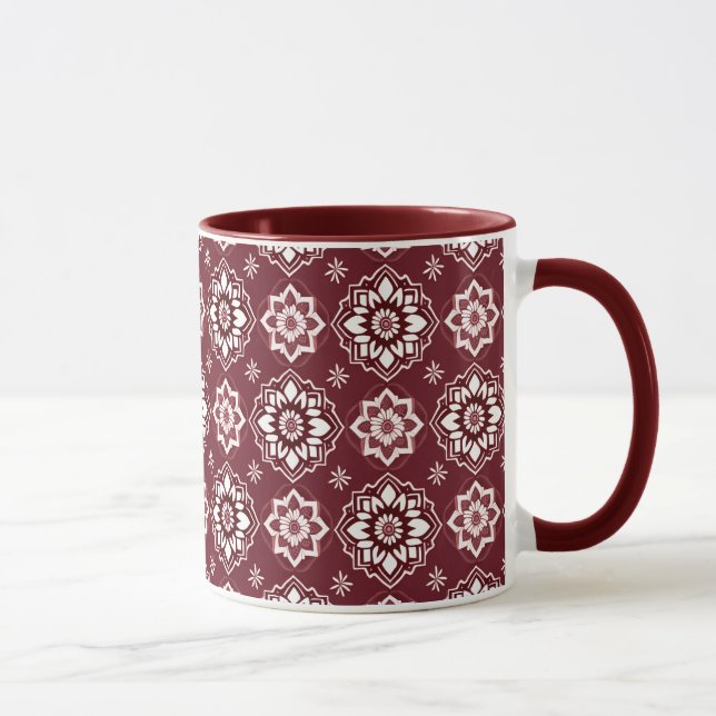 Taza Elegante patrón floral de Moda Boho (Derecha)