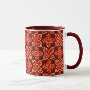 Taza Elegante patrón floral de Moda Boho