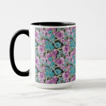 Elegante patrón floral Púrpura Púrpura Negro Backg