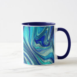 Taza Elegante Paua Aguamarina Inspirada en Concha de Ar