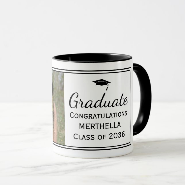Taza Elegante peluca de graduación de fotos de Personal (Anverso derecho)