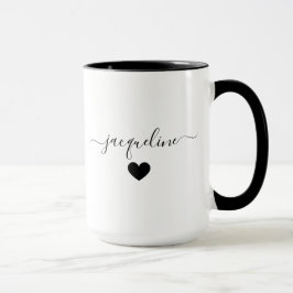 Taza Elegante Personalizada con Nombre y Corazón