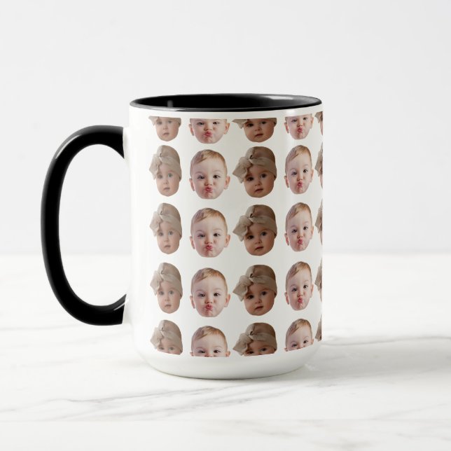Taza Elegante Personalizado Baby Face Pattern Abuelo Cu (Izquierda)