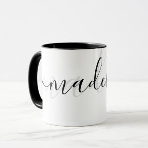 Taza Elegante Personalizado chic Moderno Gris y negro