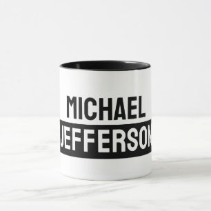 Taza Elegante Personalizado personalizado blanco negro