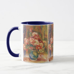 Taza Elegante pintura de rosa Renoir con estilo shabby