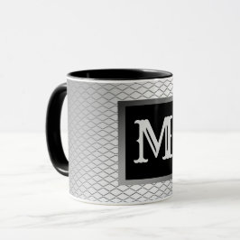 Taza Elegante plata de lujo Metalizado Monogramado