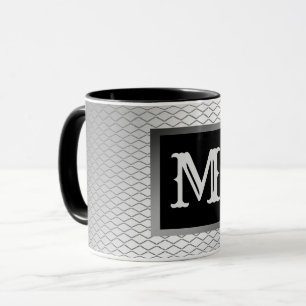 Taza Elegante plata de lujo Metalizado Monogramado