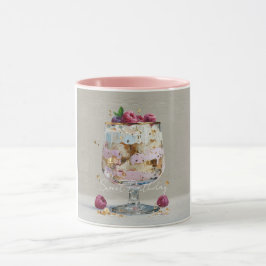 Taza Elegante Postre de Frambuesa con Impasto Cumpleaño