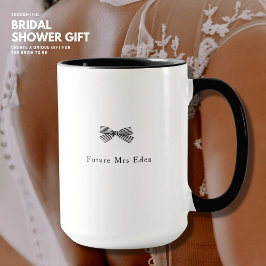 Taza Elegante regalo de ducha de novias en blanco y neg