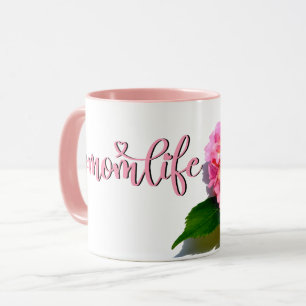 Taza Elegante regalo floral rosa para mamá