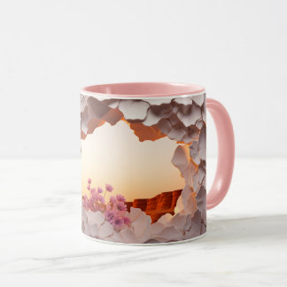 Taza Elegante Resumen de diseño de corte de pared con u