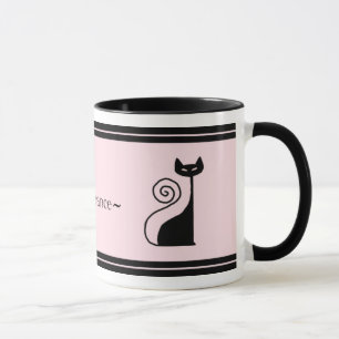 Taza elegante retra del gato del gatito de París