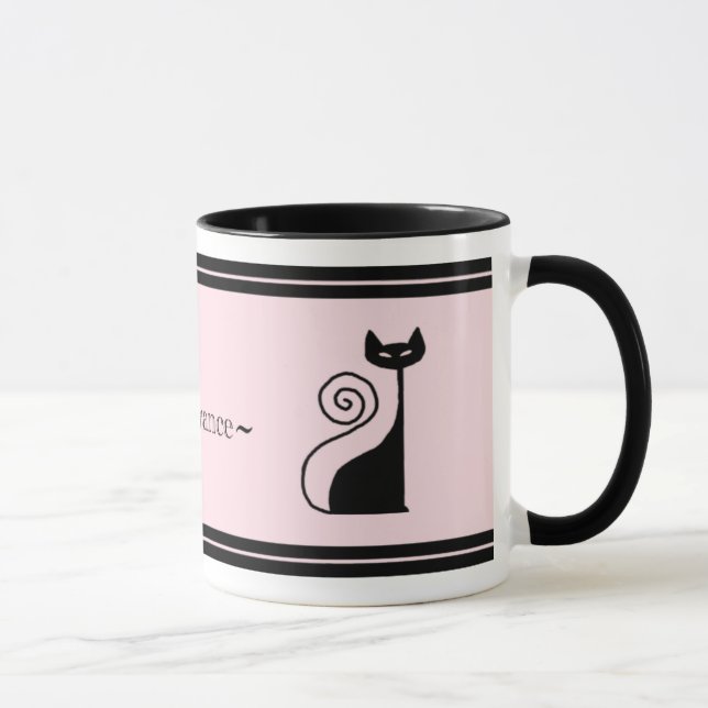 Taza elegante retra del gato del gatito de París (Derecha)