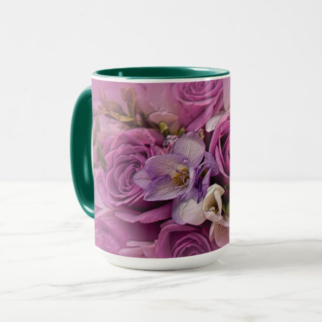 Taza Elegante Rosa Bouquet Mug (Anverso izquierdo)