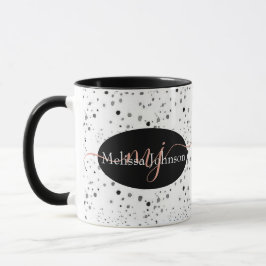 Taza Elegante Rosa con letras de oro en negro
