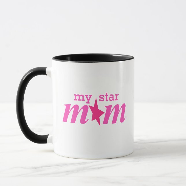 Taza Elegante Rosa Personalizado Mi Estrella Mamá (Izquierda)