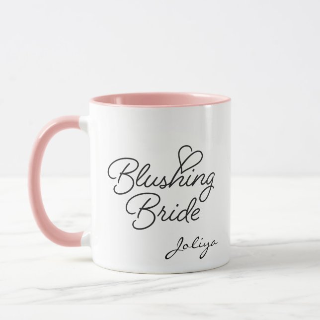 Taza Elegante rubor Boda de novia Mug (Izquierda)