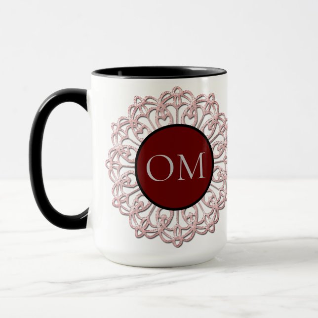 Taza Elegante Rubor Pink Mandala OM (Izquierda)