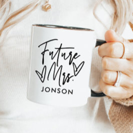 Taza Elegante Script Personalizado Futuro Sra.