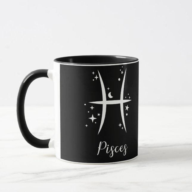 Taza Elegante señal de Zodiaco negro Mug (Izquierda)