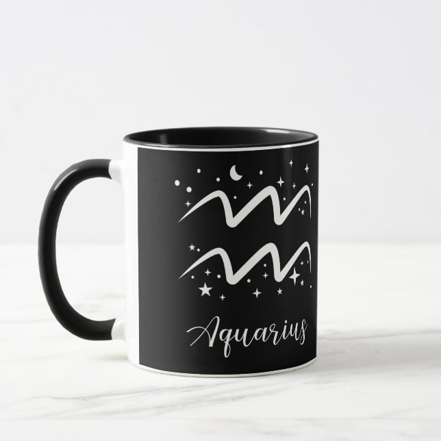 Taza Elegante señal de Zodiaco negro Mug (Izquierda)
