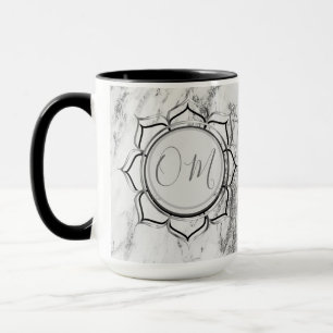 Taza Elegante Silver Marble Lotus OM