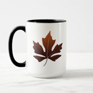 Taza Elegante tazón de café de hojas de otoño   Mug con