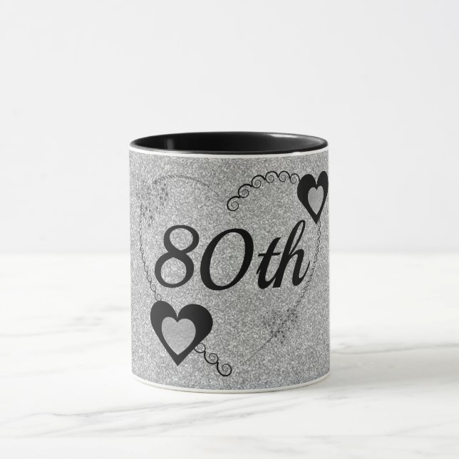 Taza Elegante tazón especial de cumpleaños 80 (Centro)