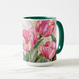 Taza Elegante Tulipán Rosa