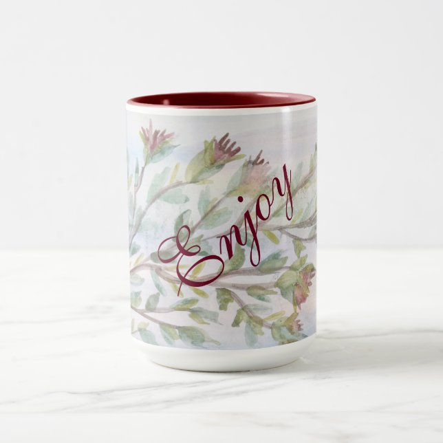 Taza Elegante Turquesa Y Burgung Mug (Centro)