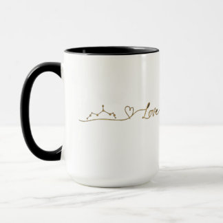 Taza Elegante Valentin Dorado de Línea Continua Minimal