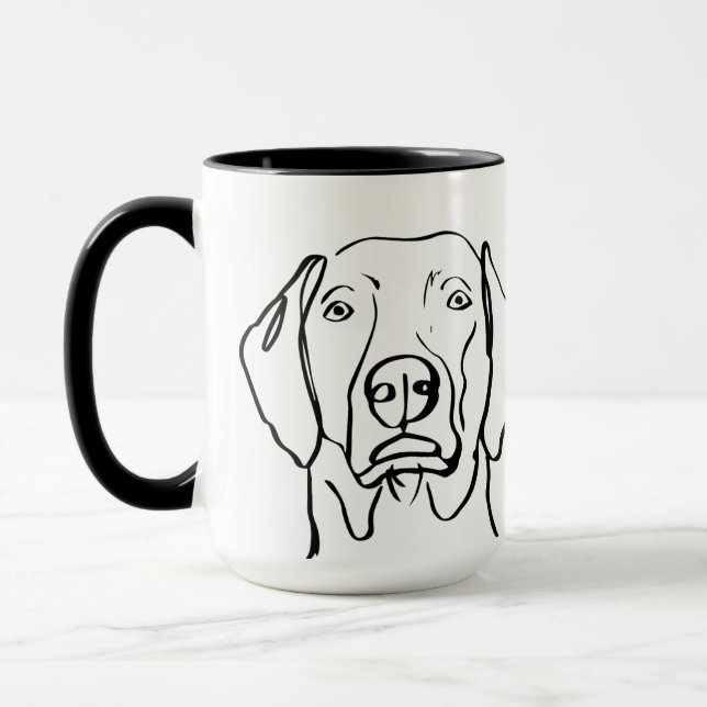 Taza Elegante Weimaraner: Tu texto, tu estilo (Izquierda)