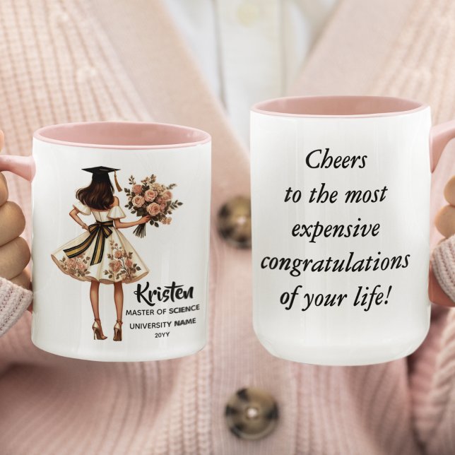 Taza Elegante y divertida graduación personalizada (Subido por el creador)
