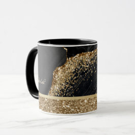 Taza Elegante y elegante Purpurina de oro secuela mármo