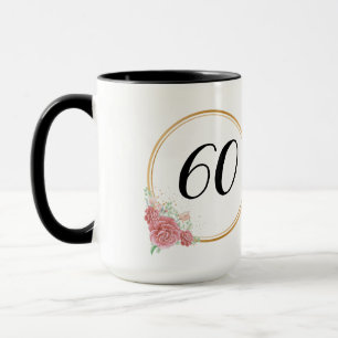 Taza Elegante y moderno acuarela Floral 60 cumpleaños