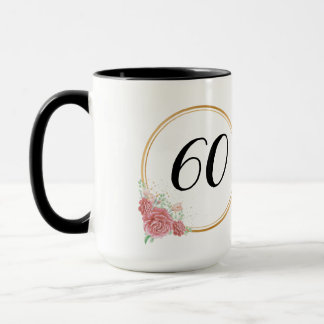 Taza Elegante y moderno acuarela Floral 60 cumpleaños