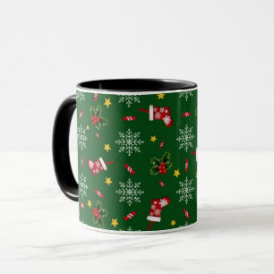 Taza Elegante y moderno Holly deja Navidades de inviern